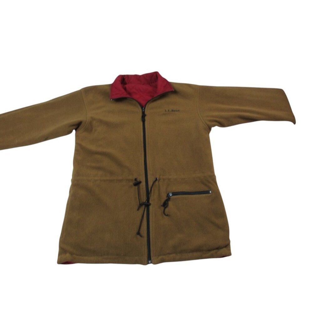 L.L. Bean Reversible Jacket‎ Women's Brown Fleece Long Sleeve Full Zip Insulated